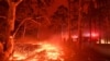 FILE - Burning embers cover the ground as firefighters battle against bushfires around the town of Nowra in the Australian state of New South Wales on December 31, 2019.