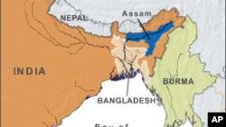 Letak wilayah Assam, India.