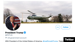 Official @POTUS page of Donald Trump in Twitter