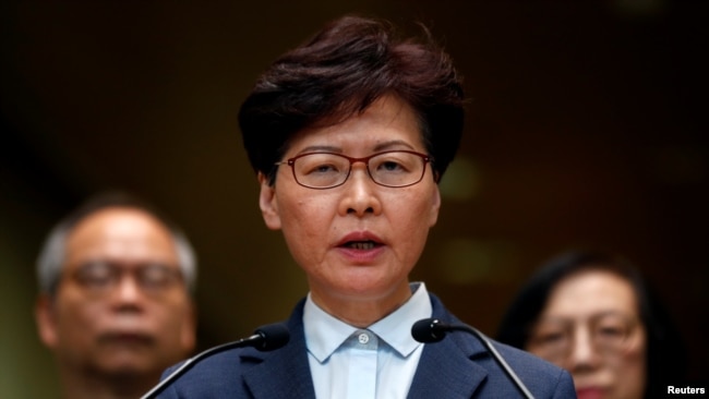香港特首林郑月娥2020年1月31日拒绝一个香港医务工会组织要求全面封闭口岸的呼吁。资料照片。