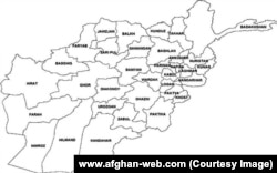 Peta provinsi Afghanistan.