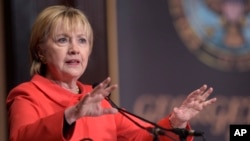 L'ancienne secrétaire d'État Hillary Clinton à l'Université de Georgetown, Washington, 31 mars 2017.