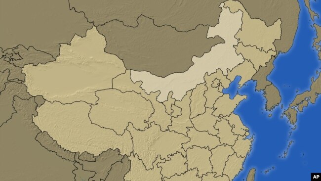中国地图北部浅色地区为内蒙古
