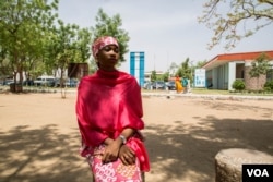 Twenty-two-year-old Khadija Musa Haruna says she feels safe at the university's campus, even though her parents worry about her and call often. (C. Oduah/VOA)