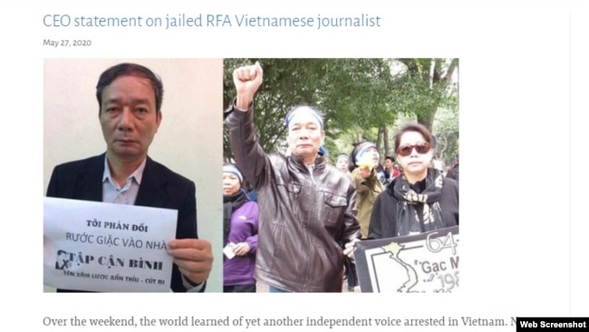 Hôm 27/5, Cơ quan Truyền thông Toàn cầu của Mỹ (USAGM) ra tuyên bố lên án việc chính quyền Việt Nam bắt giữ nhà báo độc lập-blogger Nguyễn Tường Thuỵ, gọi đây là hành động nhằm bịt miệng những tiếng nói chỉ trích chính phủ. Photo USAGM.