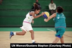 As part of the During the ‘One Win Leads to Another,’ progtram, sport helps girls gain confidence in their strength and abilities, which they can then apply to overcome other challenges, at Olympic Vila of Mangueira, north of Rio de Janeiro, Brazil.