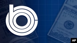 FILE: US Congressional Budget Office logo, over US dollar bills, Oct 7, 2016