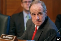 FILE - Senate Energy and Natural Resources Committee member Sen. James Risch, R-Idaho listens during the committee's markup hearing on energy legislation, June 17, 2009.