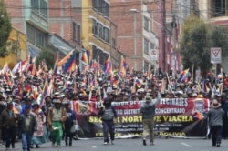 Los partidarios del ex presidente boliviano Evo Morales continuaron protestando en las calles de La Paz el 14 de noviembre de 2019.
