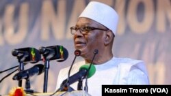 Le président IBK parle à la population à Bamako, le 14 décembre 2019.