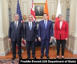 Secretary Rubio Meets with Indo-Pacific Quad Foreign Ministers, July 1, 2025. (Official State Department photo by Freddie Everett)