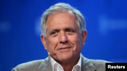 Leslie Moonves, Chairman and CEO of CBS Corporation, speaks during the Milken Institute Global Conference in Beverly Hills, California, May 3, 2017. 