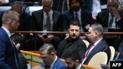 Президент Украины Владимир Зеленский принимает участие в 81-й сессии Генеральной Ассамблеи ООН в Нью-Йорке 22 сентября 2026 года. (Фото: ANGELA WEISS/AFP)