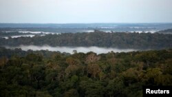 FILE - A view is seen from the Amazon Tall Tower Observatory (ATTO) in Sao Sebastiao do Uatuma in the middle of the Amazon forest in Amazonas state, Jan. 8, 2015. 