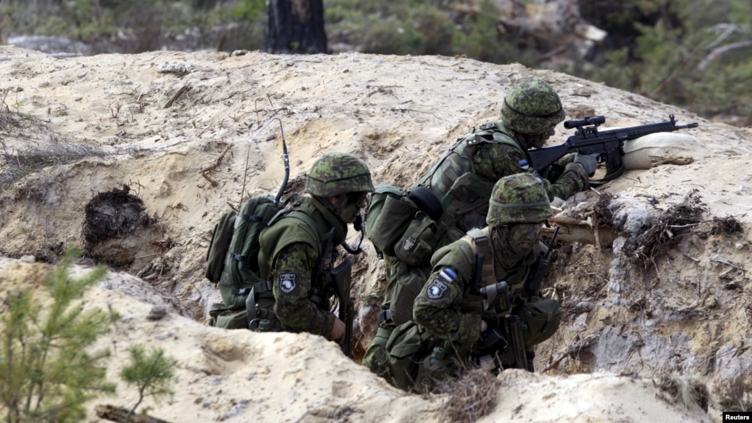 에스토니아에서 지난해 미군 주도로 진행된 북대서양조약기구(NATO· 나토) 합동훈련에 참가한 에스토니아군 장병들. (자료사진) 