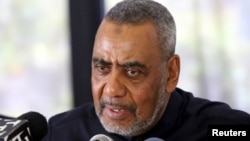 FILE - The opposition Civic United Front (CUF), Zanzibar's Second Vice-President Seif Sharif Hamad speaks during a news conference in Dar es Salaam in Tanzania, January 11, 2016. 