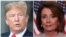 From left, President Donald Trump and House Speaker Nancy Pelosi.