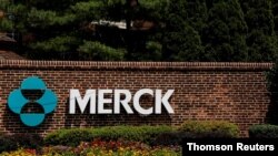 ARCHIVO - El logo de Merck en una puerta de entrada del complejo de Merck & Co, en Linden, Nueva Jersey.