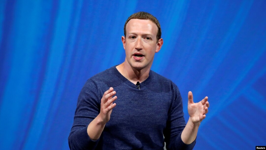 Pendiri Facebook dan CEO Mark Zuckerberg sedang berbicara dalam sebuah konferensi di Paris, Perancis, 24 Mei 2018