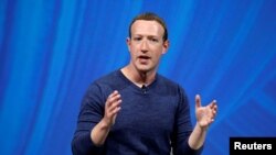 Pendiri Facebook dan CEO Mark Zuckerberg sedang berbicara dalam sebuah konferensi di Paris, Perancis, 24 Mei 2018