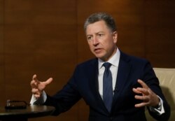 FILE - Kurt Volker, United States Special Representative for Ukraine Negotiations, speaks during an interview with Reuters in Kyiv, Ukraine, Oct. 28, 2017.