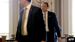  U.S. Deputy Attorney General Rod Rosenstein departs the U.S. Capitol after a closed briefing May 18, 2017 on Capitol Hill in Washington, DC.