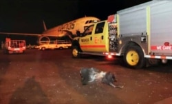 This photograph released by the state-run Saudi Press Agency shows debris on the tarmac of Abha Airport after an attack by Yemen's Houthi rebels, in Abha, Saudi Arabia, June 12, 2019.