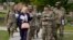 FILE - Army Secretary Christine Wormuth walks during a tour with soldiers at Fort Jackson, a U.S. Army Training Center, Sept. 25, 2024, in Columbia, S.C. 