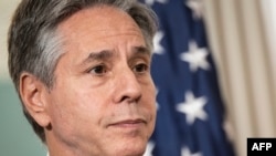 US Secretary of State Anthony Blinken speaks during a meeting with Singaporean Foreign Minister Vivian Balakrishnan at the US Department of State in Washington, DC, on June 16, 2023.