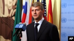 FILE - U.N. peacekeeping chief Jean Pierre Lacroix, pictured at U.N. headquarters in August 2008, when he was France's deputy ambassador to the world body, says fighting has continued in South Sudan "well after the cease-fire commitment made by President Salva Kiir" and persists in various parts of the country. 