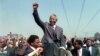 FILE - Anti-apartheid leader and African National Congress member Nelson Mandela on Sept. 5, 1990. Mandela has been seen as a moral compass in South Africa, but 10 years after his death some are questioning the state of the country today.