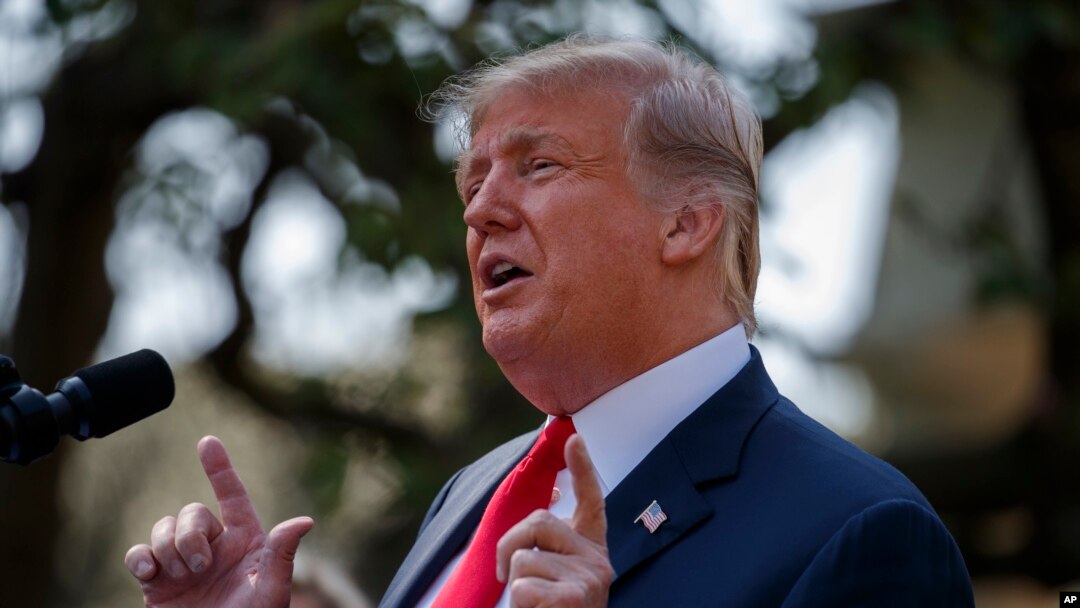Presiden Donald Trump berbicara dalam konferensi pers mengenai perdagangan antara AS, Kanada, dan Meksiko di Rose Garden, Gedung Putih, 1 Oktober 2018.