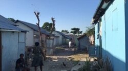 Homes are seen in the Taba Isa earthquake survivor camp in Port au Prince, Haiti. (Renan Toussaint/VOA Creole)