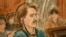 Artist's drawing of Viktor Bout in court