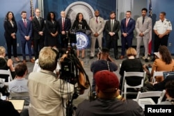 FILE - Fulton County (Ga.) District Attorney Fani Willis holds a press conference after the indictment of Donald Trump and his allies in their attempt to overturn the state's 2020 election results, in Atlanta, Aug. 14, 2023.