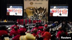 Suasana masa sidang pertama Majelis Nasional menyusul pemilihan umum di Afrika Selatan, di Cape Town, Afrika Selatan, Jumat, 14 Juni 2024. (Foto: Nic Bothma/Reuters)