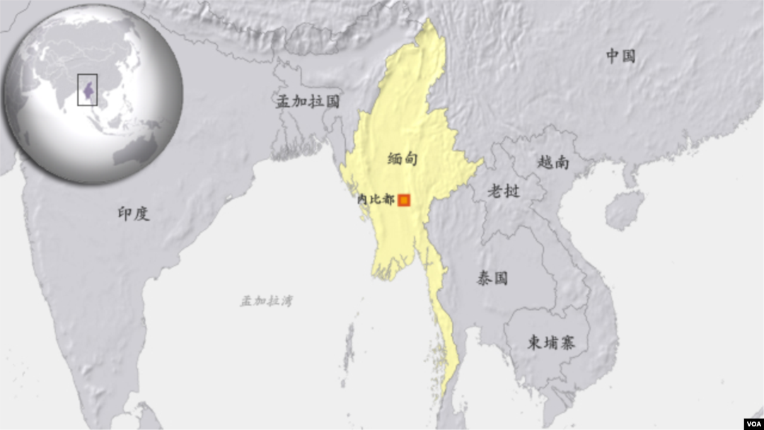 緬甸地理位置圖