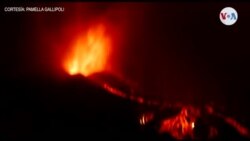 Imágenes nocturnas de la erupción del volcán en La Palma, España