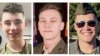 Fotografija na kojoj su troje od petoro stradalih marinaca (s leva na desno) Donovan Dejvis, Alek Lengen i Bendžamin Molton (Marine Corps via AP)
