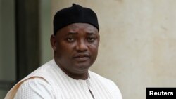 Le président Adama Barrow à l'Elysée, à Paris, France,15 mars 2017.