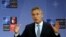 FILE - NATO Secretary General Jens Stoltenberg speaks during a news conference at NATO headquarters in Brussels, Belgium. 
