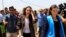 FILE - U.N. refugee agency special envoy Angelina Jolie attends a news conference during her visits to a camp for Syrian refugees in Dohuk, Iraq, June 17, 2018. The agency said Dec. 16, 2022, that Jolie would be leaving her U.N. post.