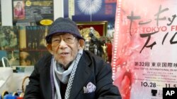 FILE - Japanese director Nobuhiko Obayashi speaks during an interview at his studio in Tokyo, Japan, Oct. 11, 2019. 