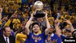 Klay Thompson, champion NBA, Oakland, Californie, le 30 mai 2016. (Kyle Terada-USA TODAY Sports)