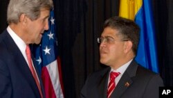 El secretario de Estado de Estados Unidos, John Kerry,se reunió con su par venezolano Elías Jaua.