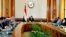 In this image released by the Egyptian Presidency, Egyptian President Mohammed Morsi meets with politicians at the Presidential Palace in Cairo, Egypt, June 3, 2013. 