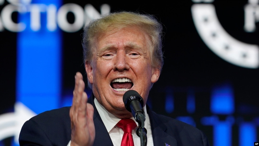 FILE - In this July 24, 2021, file photo former President Donald Trump speaks at a Turning Point Action gathering in Phoenix. 