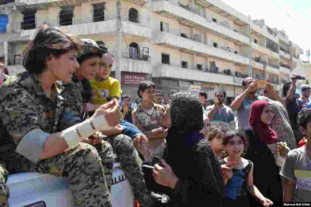 Celebration after Manbij Liberation