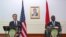 Le secrétaire d'État américain Antony Blinken tient une conférence de presse avec le ministre angolais des Affaires étrangères, Tete Antonio, au ministère des Affaires étrangères à Luanda, en Angola, le 25 janvier 2024.