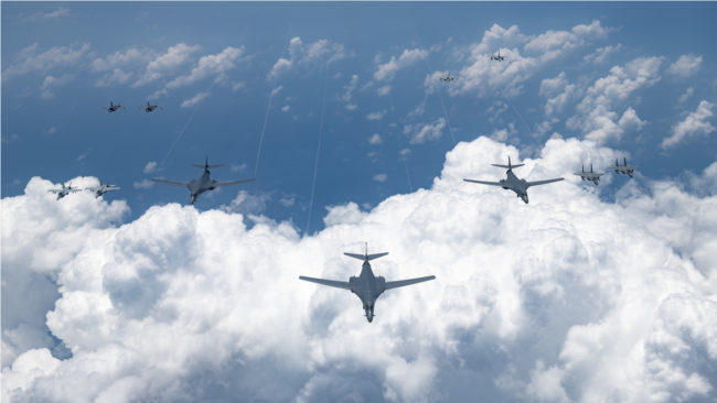 美国空军、海军、海军陆战队和日本航空自卫队于8月18日进行大型联合军演。（图片来源：美国印太司令部）